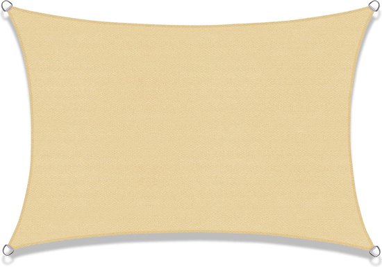 HAIKUS Rechthoekig Schaduwdoek, 2 x 4 m, ademend HDPE-schaduwzeil (185