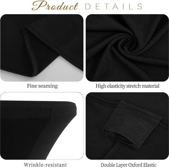 Diana Stretch statafelhoezen, set van 5 stuks, met Oeko-Tex doek, versteviging in de