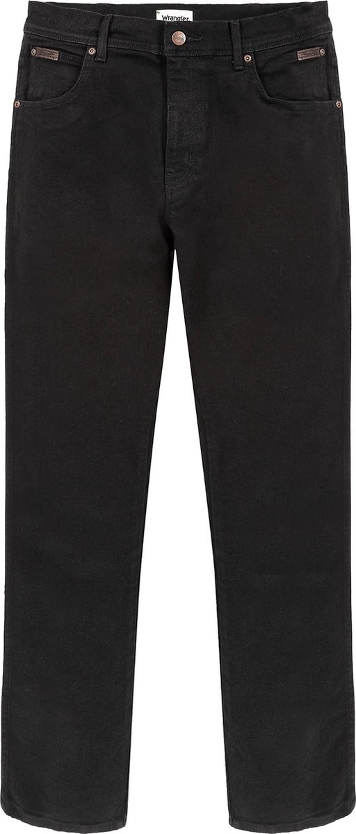 WRANGLER TEXAS OVERDYE AUTHENTIC STRAIGHT JEANS-HEREN Zwart