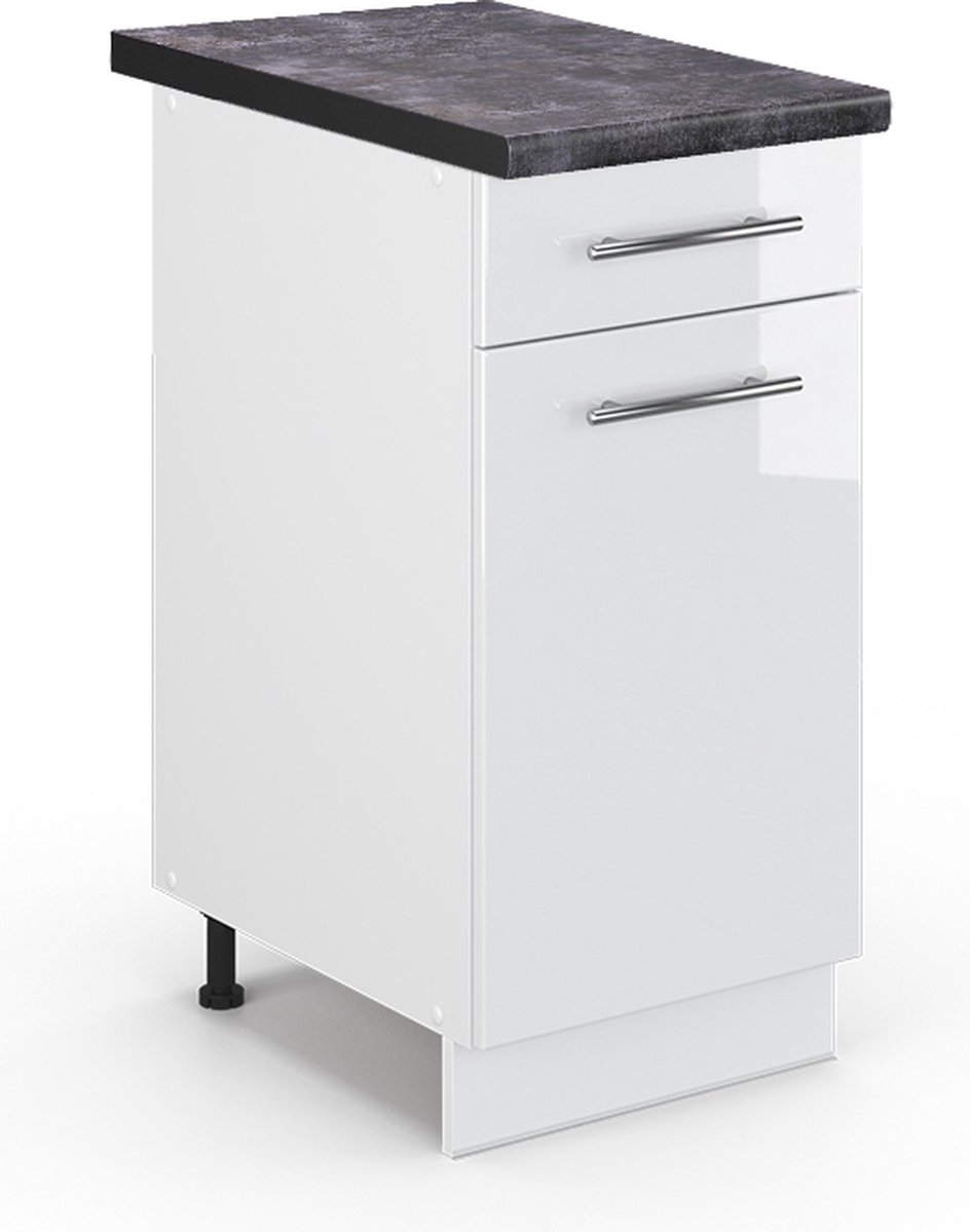 Vicco Fame-Line Keukenonderkast – 40 cm, WB Antraciet Wit Hoogglans