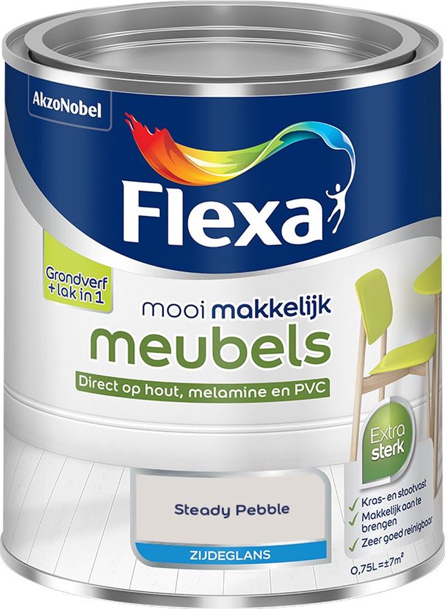 Flexa - Mooi Makkelijk Meubels Zijdeglans - Steady Pebble - Mengverf - 0.75 L