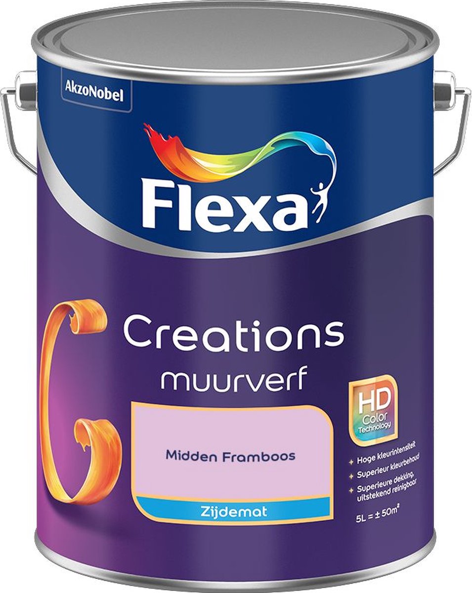Flexa Creations Muurverf Zijdemat Midden Framboos 5 L