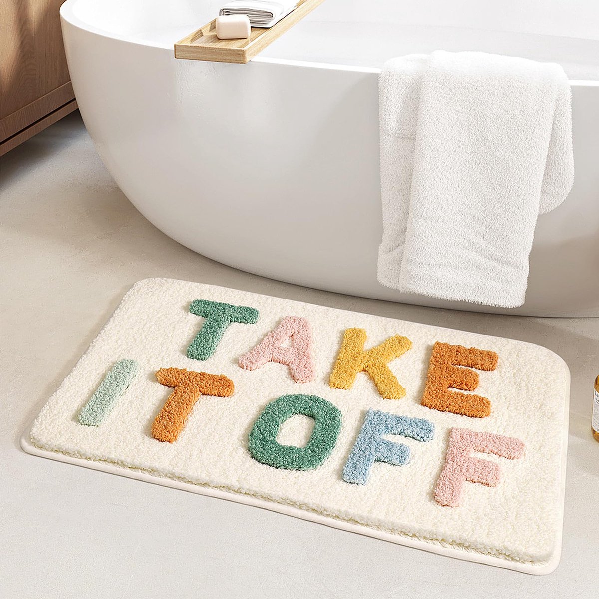 JGS ® Humoristisch Badkamertapijt met Absorberende en Antislip Eigenschappen - 50 x 80 cm
