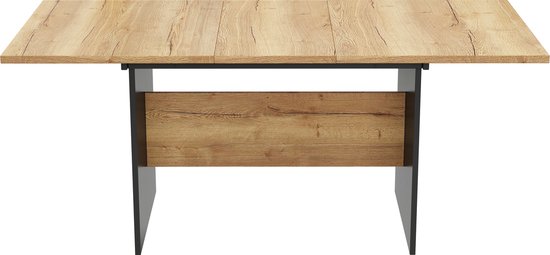 Rechthoekige uitschuifbare eettafel 140/180x80x75 cm - Voor 6 tot 8 personen - Dik blad - Minimalistische stijl - Natuur