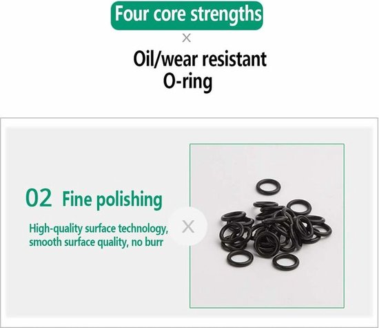 O-ringen rubberen ringen - 225 stuks - 18 maten - 6x2mm - met assortimentbox — afbeelding 5