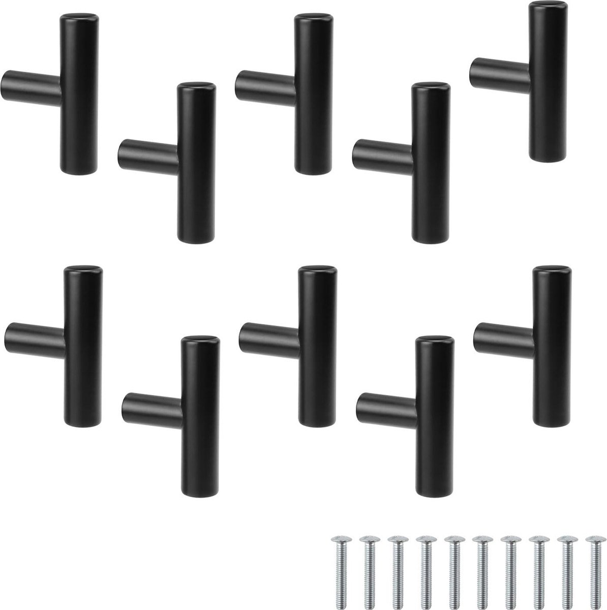 JGS ® Stijlvolle Zwarte Meubelknoppen Set van 10 voor Diverse Kastontwerpen