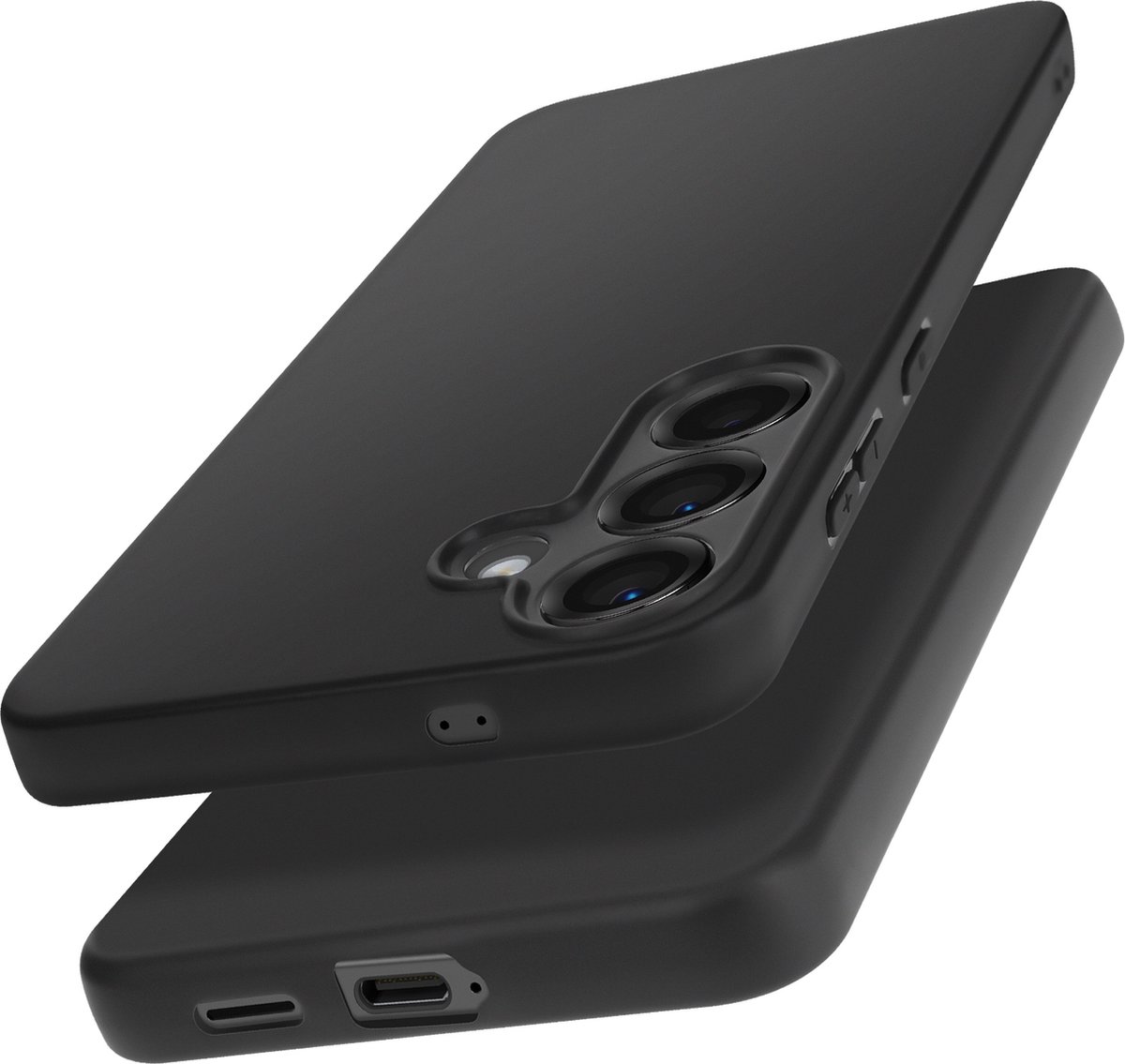 Avizar Hoesje Geschikt voor Samsung Galaxy S25 Plus Silicone Soft Mate, Zwart