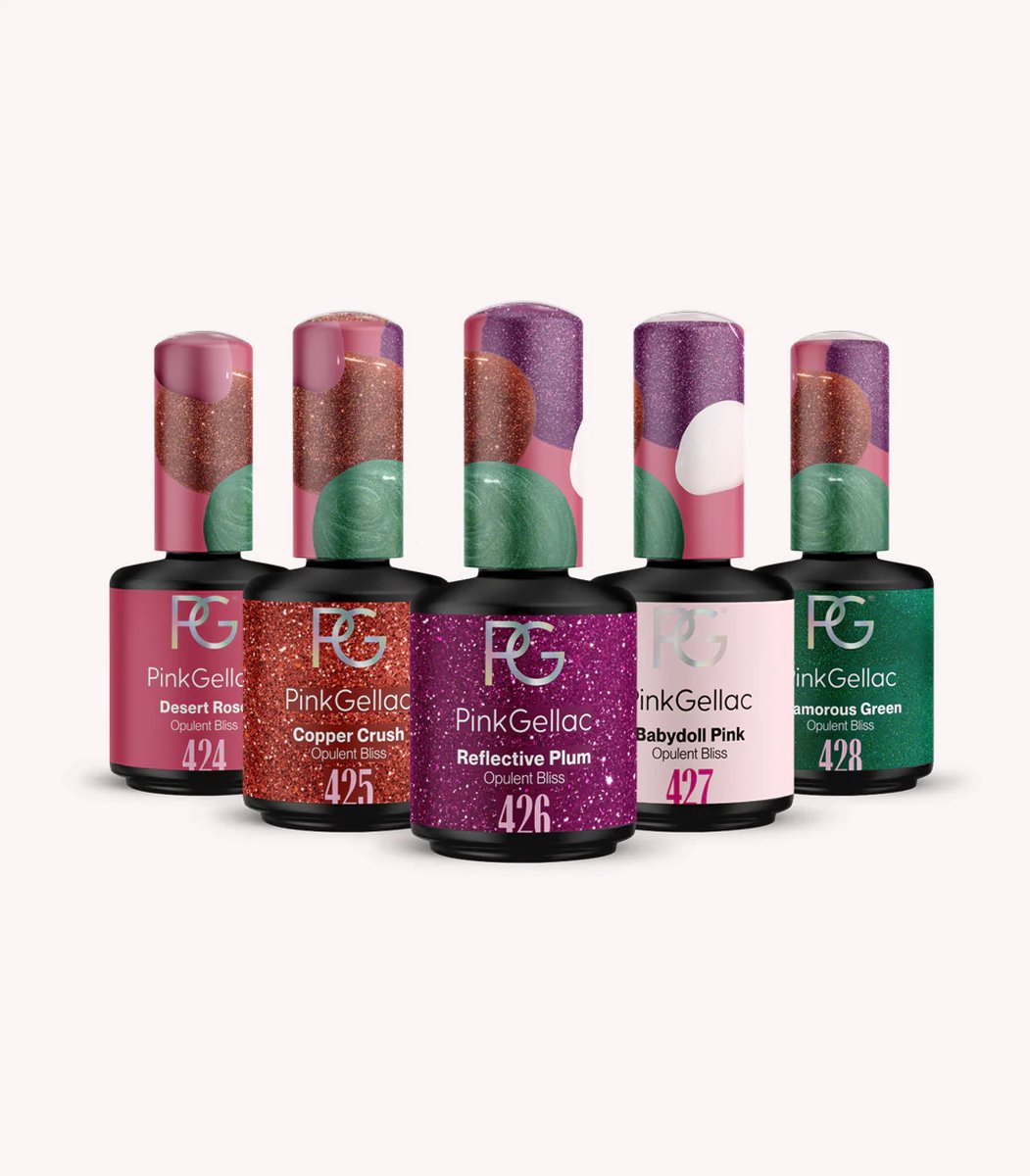 Pink Gellac Opulent Bliss Set Collection Box - Gellak Set van 5 x 15 ml Elegante Kleuren Gellak - Gel Nagellak - Gel Lak — cadeau in Verzorging - foto 3