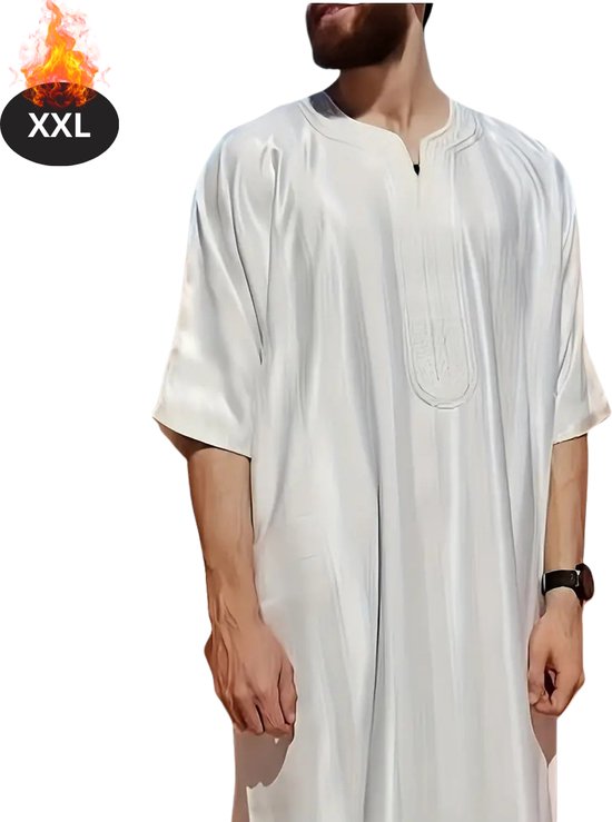 Mannen Kaftan – Islamitische Jellaba Abaya Kami (Dunkelblau Marine, XXL