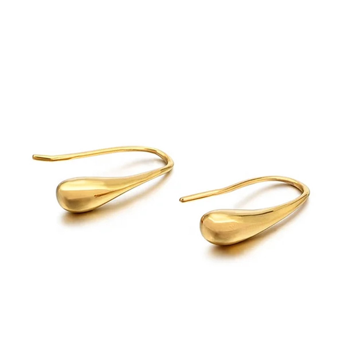 Druppel oorbellen - Goud kleurige dames oorhangers - Stainless Steel - Waterproof -