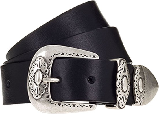 Vanzetti Cuir Ceinture 35mm Leather Belt With Fittings W75 Black Noir