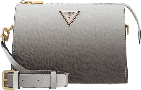 Sac à Main GUESS Lossie Tri Compartment - Bandoulière Ajustable, Gris, 100% Polyuréthane - Neuf Avec étiquettes