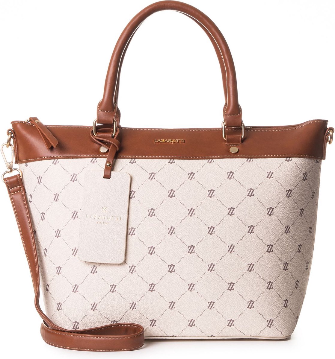 Lazarotti Handtas Schoudertas Palermo Handbag Ecru Crème