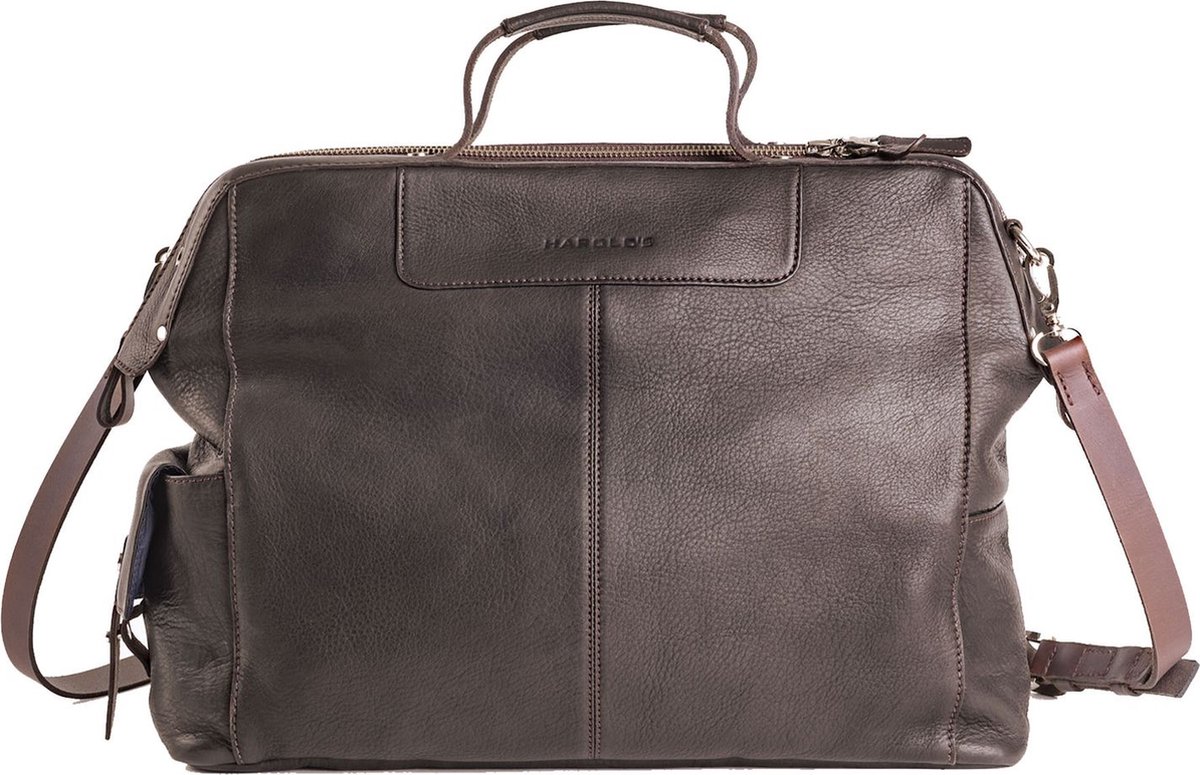 HAROLD'S Leren Business tas Country Framebag Businessbag Brown Donkerbruin