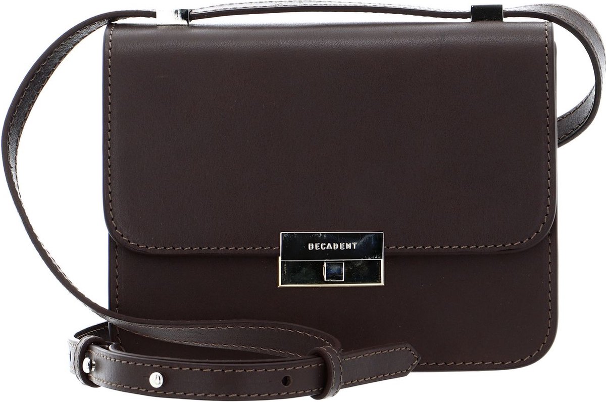 DECADENT Leren Schoudertas Avondtas Rhea Small Cross-Body Bag Vegetal Mocha Bruine