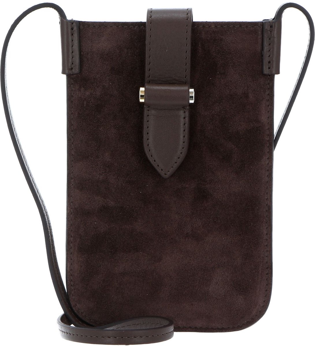 DECADENT Leren Telefoontasje Fiona Mobile Bag Suede Dark Brown Bruine