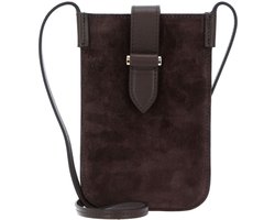 DECADENT Leren Telefoontasje Fiona Mobile Bag Suede Dark Brown Bruine