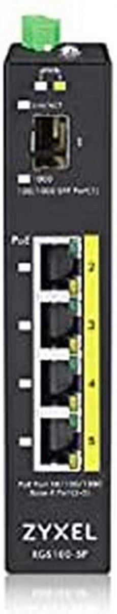 Zyxel RGS100-5P Unmanaged L2 Gigabit Ethernet (10/100/1000) Power over Ethernet (PoE) Zwart