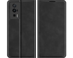 Cazy hoesje geschikt voor Xiaomi Poco F5 Pro - Hoesje met Pasjeshouder - Luxe Book Case - Zwart
