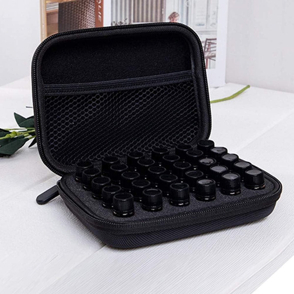 Luxja Opbergtas voor etherische oliën, tas voor etherische oliën - houdt 12 flessen (5ml-15ml, ook geschikt voor rollerflessen), olietas voor