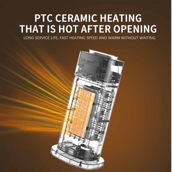 Black Friday!Homevector® Electric Heater Pro - Radiateur Soufflant - Radiant Electrique - 3 Positions - 2000W - Indication LED - Rotatif - Zwart