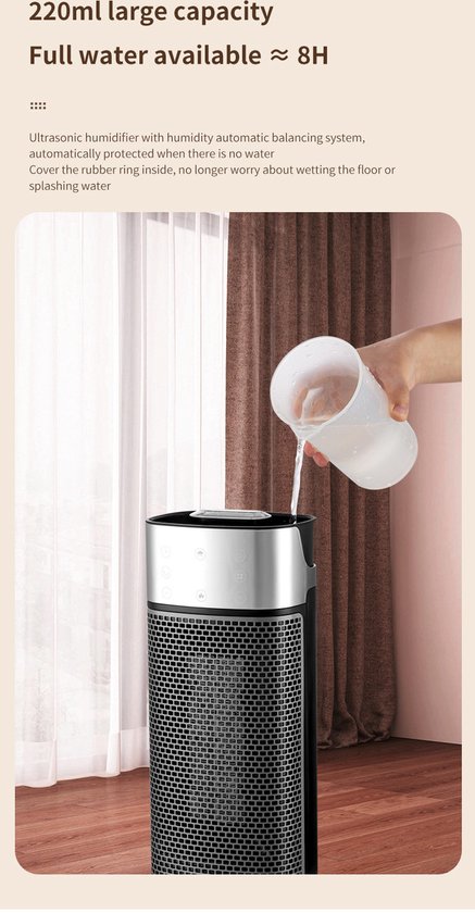 Black Friday!Homevector® Electric Heater Pro - Radiateur Soufflant - Radiant Electrique - 3 Positions - 2000W - Indication LED - Rotatif - Zwart