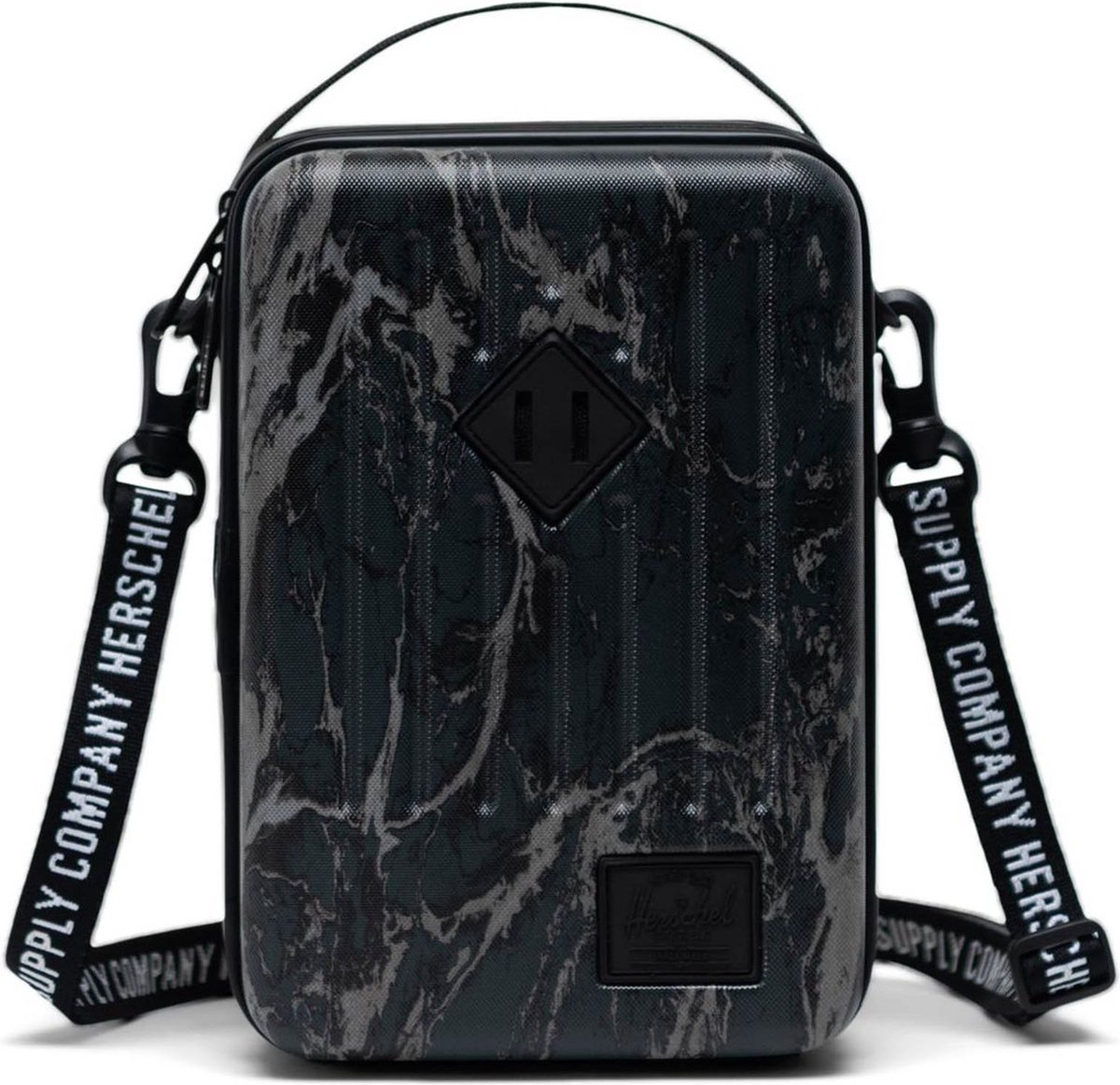 Herschel Reistas Schoudertas Travel Kit Trade Mini Black Marble Zwart Grijs