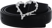 Desigual Leren Riem Accessories Leather Belt W85 Black Zwart