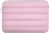 Housse Puffer pour ordinateur portable adaptée aux MacBook / ordinateurs portables jusqu'à 15 et 16 pouces - Protection antichoc et anti-éclaboussures - Doublure en peluche douce Rose