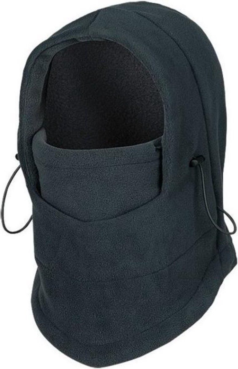 *** Fleece Bivakmuts Wintermuts Motormasker Balaclava Wintersport Unisex van Heble® *** Zwart