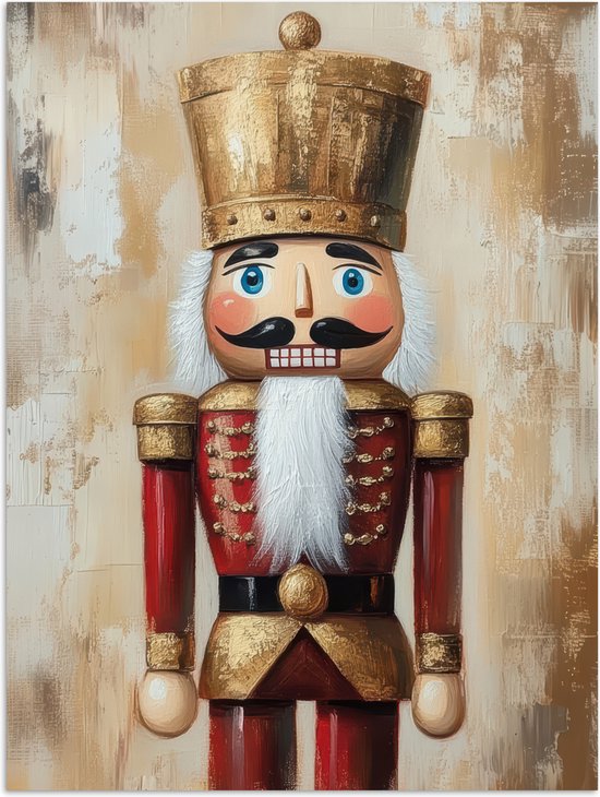 Poster 90x120 cm - Kerst - Poppetje - Abstract - Posters - Kamer decoratie - Wanddecoratie woonkamer - Muurdecoratie slaapkamer - Kerstversiering - Kerstdecoratie voor binnen - Kerstmis