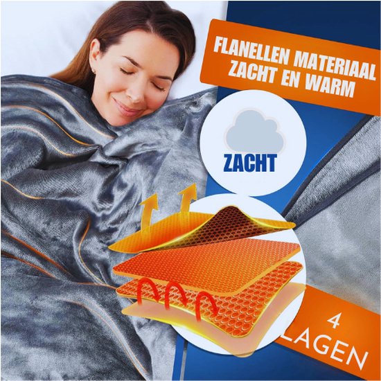 Elektrisch Verwarmde Dekentje 130x180 cm, Zacht Fleece Deken met Golfpatroon, 6 Warmtestanden, 1-10U Auto Uitschakeling, Wasmachinebestendig voor Bank, Bed (Grijs Elektrisch Verwarmde Dekentje 130x180 cm, Zacht Fleece Deken met Golfpatroon, 6 Warmtestanden, 1-10U Auto Uitschakeling, Wasmachinebestendig voor Bank, Bed (Grijs