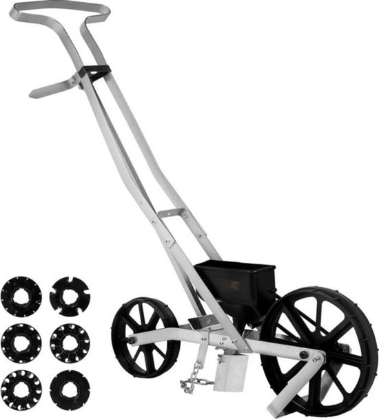Tuin Push Zaaimachine - 78-84cm - Aluminium en ABS Rij Gewas Planter - met Zes Verwisselbare Zaadplaten en Rijmarkering - voor Het Zaaien van Verschillende Gewassen en Groenten van Merkloos	 — afbeelding 5