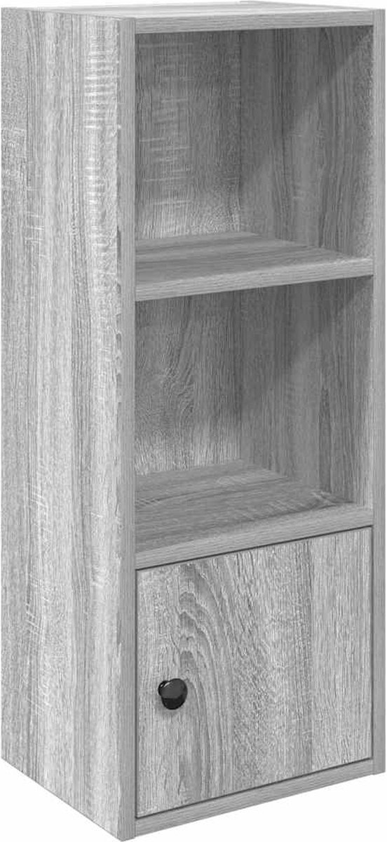 vidaXL - Boekenkast - 31x24x77 - cm - bewerkt - hout - grijs - sonoma - eikenkleurig