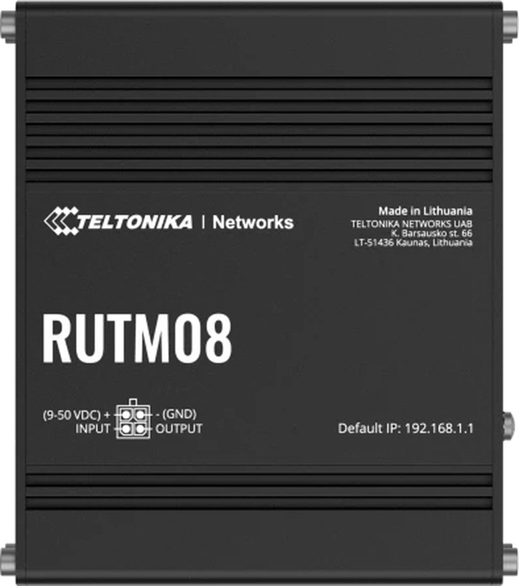 Teltonika RUTM08 bedrade router Gigabit Ethernet Zwart