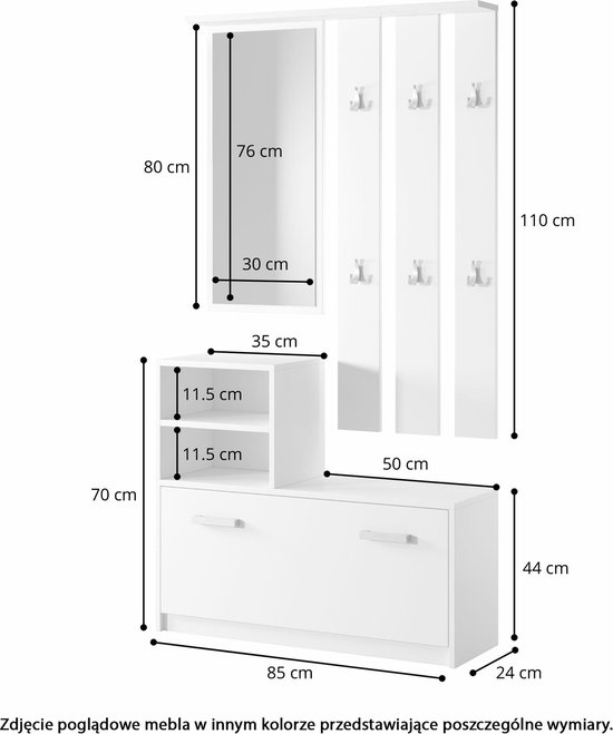 Selsey Yesfir - Ensemble d'entrée avec miroir - Vert bouteille