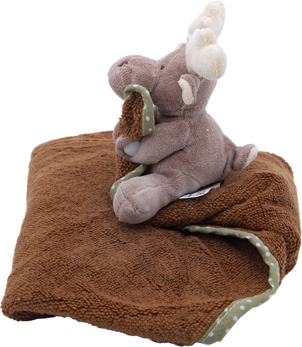 Organic Knuffel Handdoek - Rendier - Klein - 30x30 cm