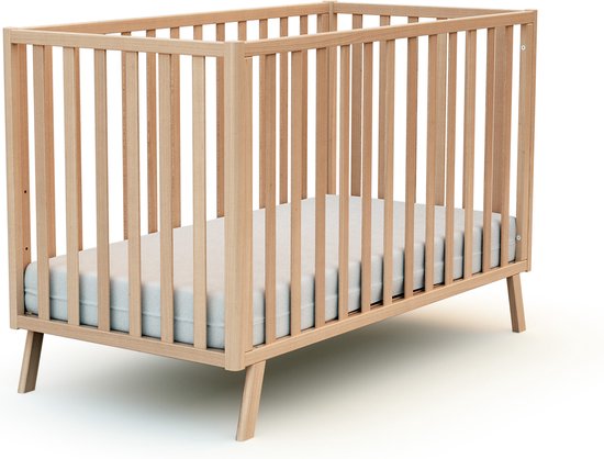 AT4 - Omvormbaar kinderbed KASA in hout Beuken Gelakt 60 x 120 cm