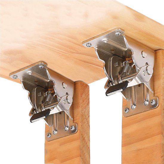 Emuca Set Opklapbare Steunen Set, Lengte 303mm, Staal, Zwart Gelakt