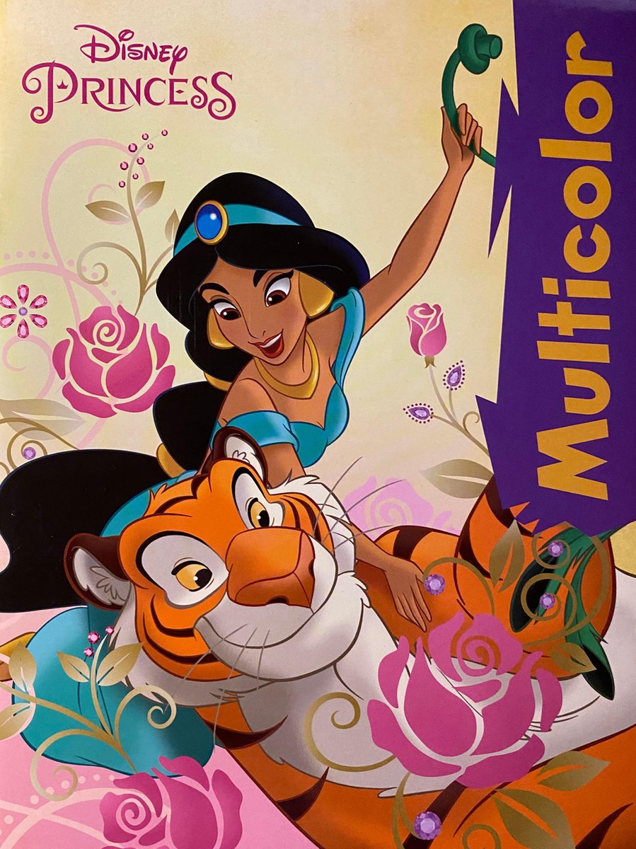 Multicolor Disney Princess Kleurboek - Magische Kleurplaten met Jasmine en Rajah - 32 Pagina's - Geschikt voor Kleurpotloden en Wasco
