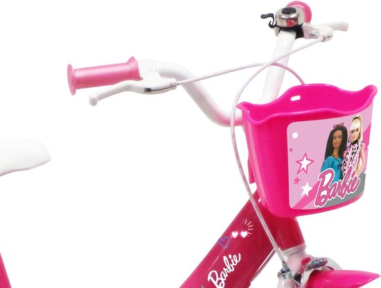 12 inch Barbie fiets met luchtbanden, poppenzitje en mandje van Volare — afbeelding 2