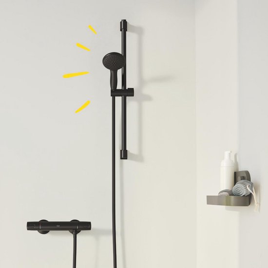 Mitigeur thermostatique de douche, noir mat