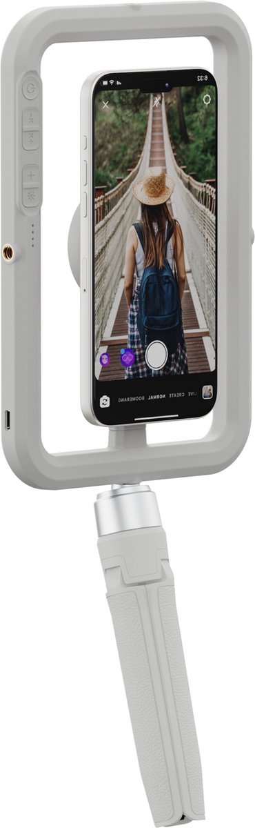 Shiftcam SnapStudio Licht – Magnetische Bevestiging – 360° Rotatie – Helder, Egaal Licht - Grijs