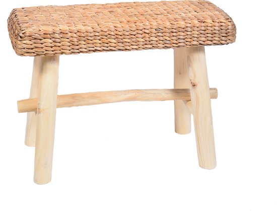 Banc tressé - repose-pieds 62 x 25 cm - aspect & toucher naturel