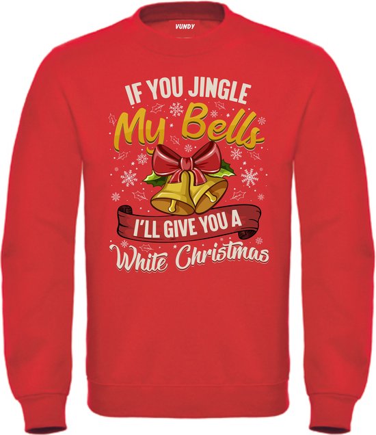 Kersttrui Jingle My Bells | Foute Kersttrui Dames Heren | Kerstcadeau | Kerstpakket | Rood | maat 3XL