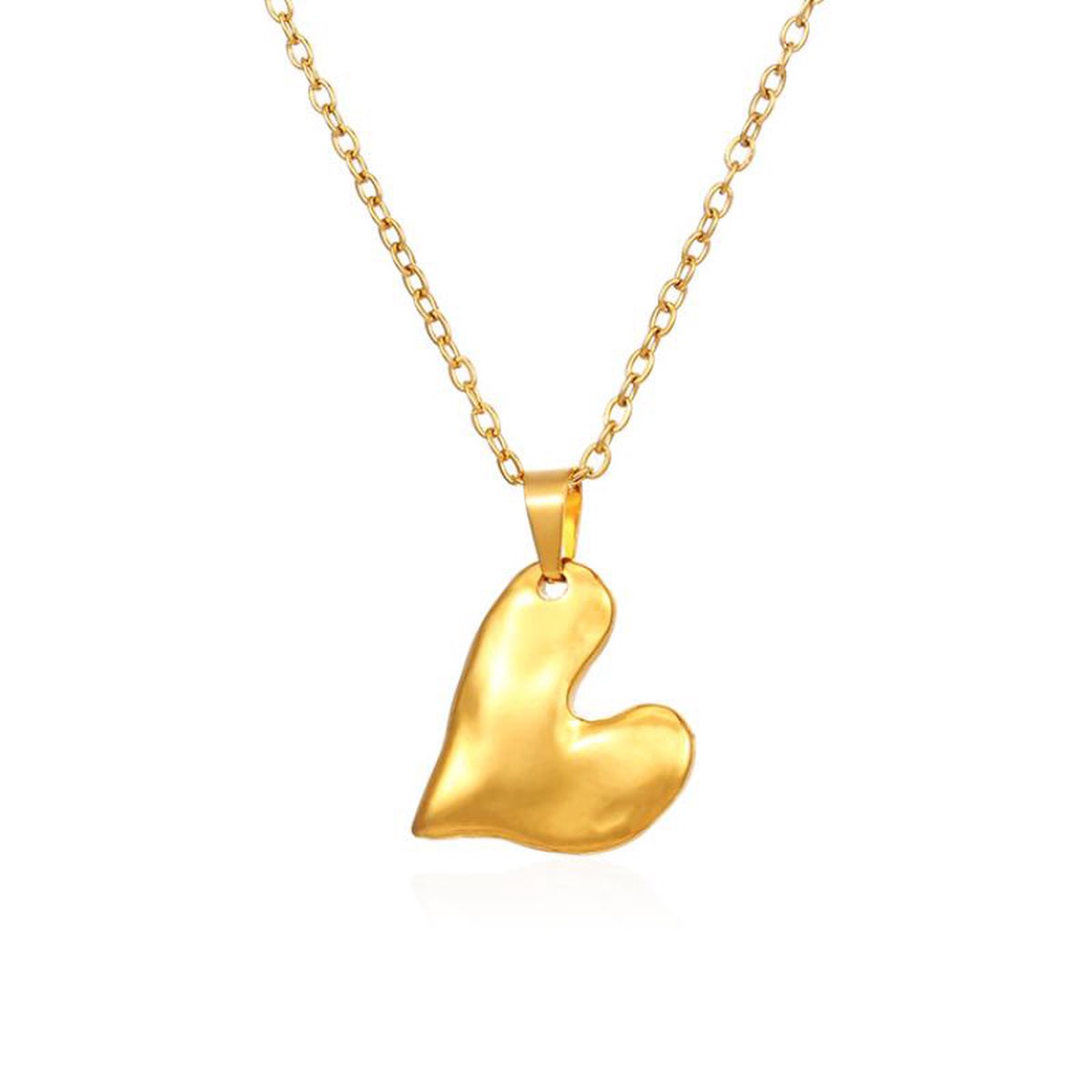 Marama - ketting Indy Heart Gold - damesketting - goud - hartje - stainless steel met gold plating - liefde - cadeau dames - met hanger