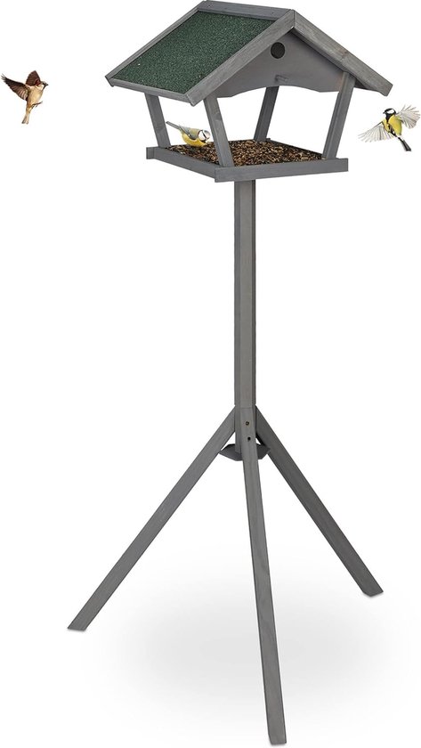 Toboli houten vogelvoederhuisje met standaard 119 cm voor wilde vogels vogelhuis voederhuis tuin Toboli houten vogelvoederhuisje met standaard 119 cm voor wilde vogels vogelhuis voederhuis tuin