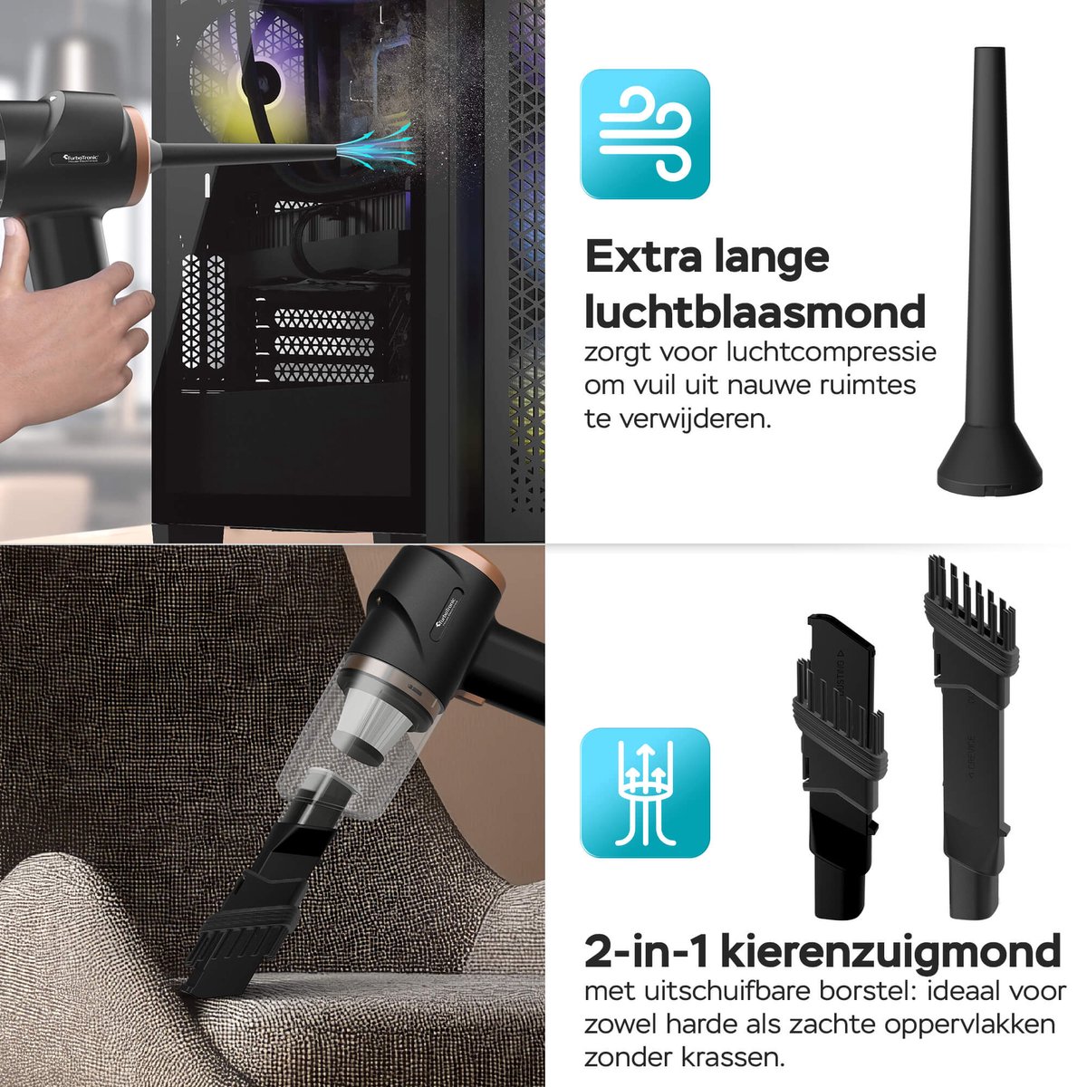 TurboTronic EQ7 Auto Stofzuiger - Handstofzuiger en - afbeelding 3