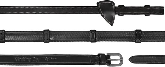 Dyon 1/2 rubber teugel 7 stops Zwart - Full | Teugels paard Dyon 1/2 rubber teugel 7 stops Zwart - Full | Teugels paard
