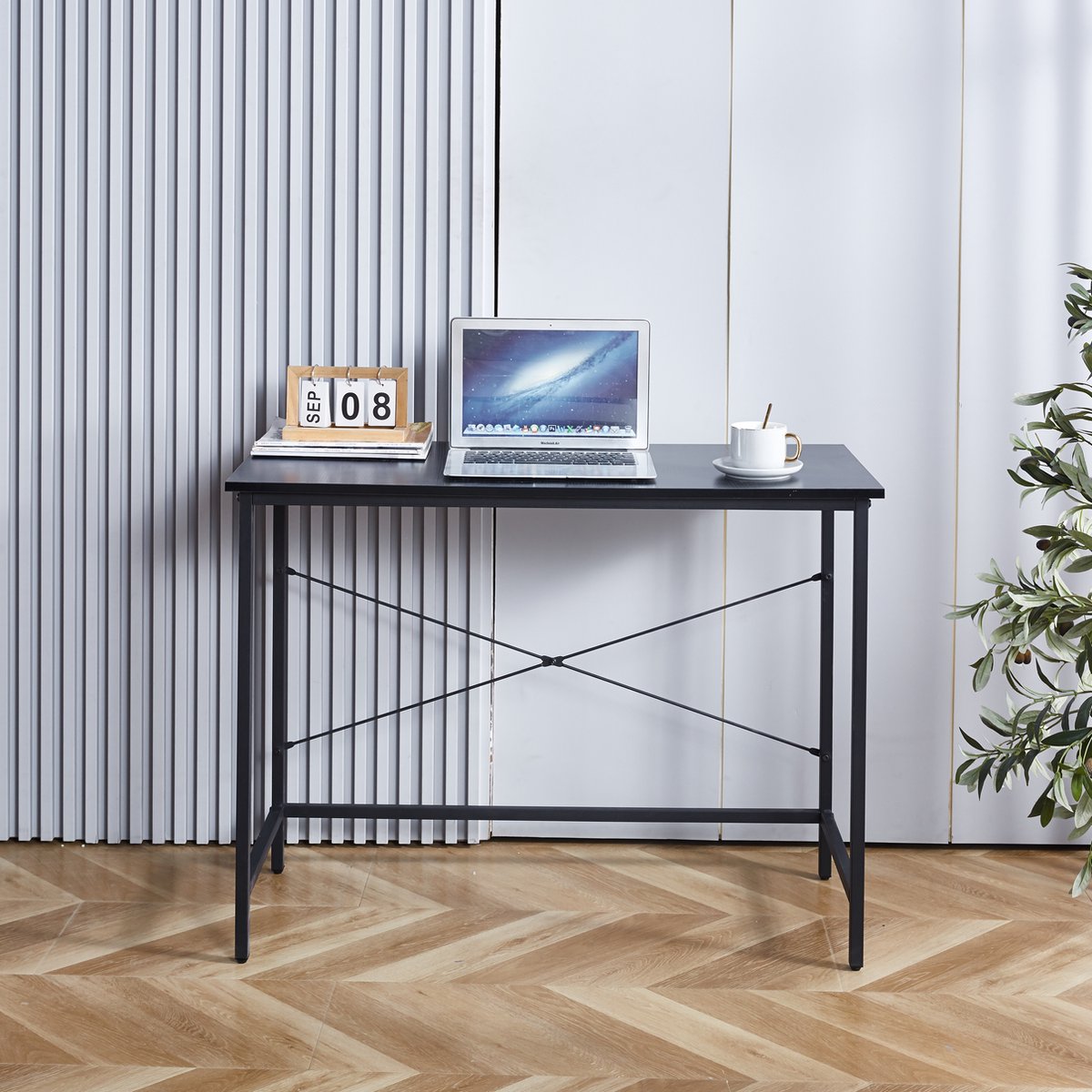 Lina Bureau - Computertafel - Bureautafel - Computerbureau - Industriele Zwarte Hoekbureau - 100x45x75cm